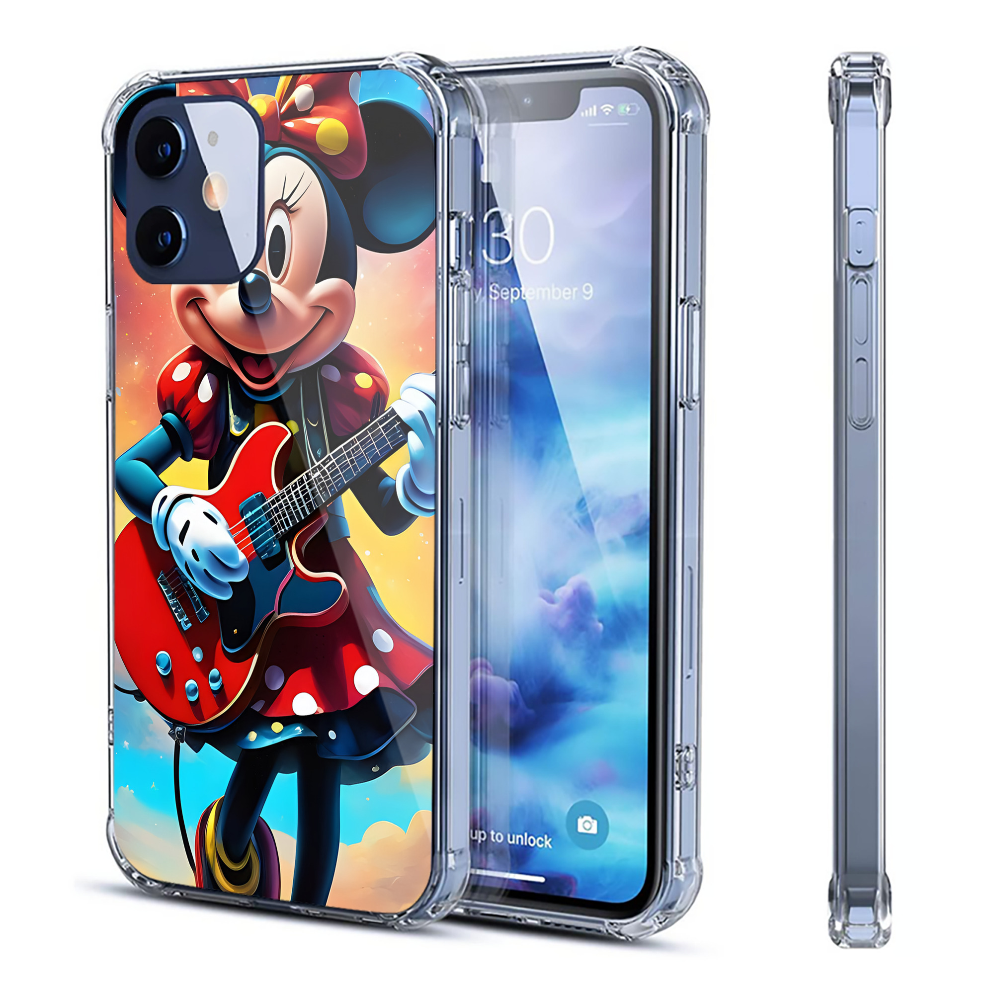 （画像用） ミッキーマウス Mickey Mouse 【iPhone 12シリーズ対応】透明スマホケース（クリアソフトケース）